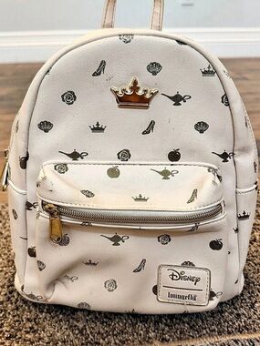 Disney Loungefly Disney Princess Backpack White Gold